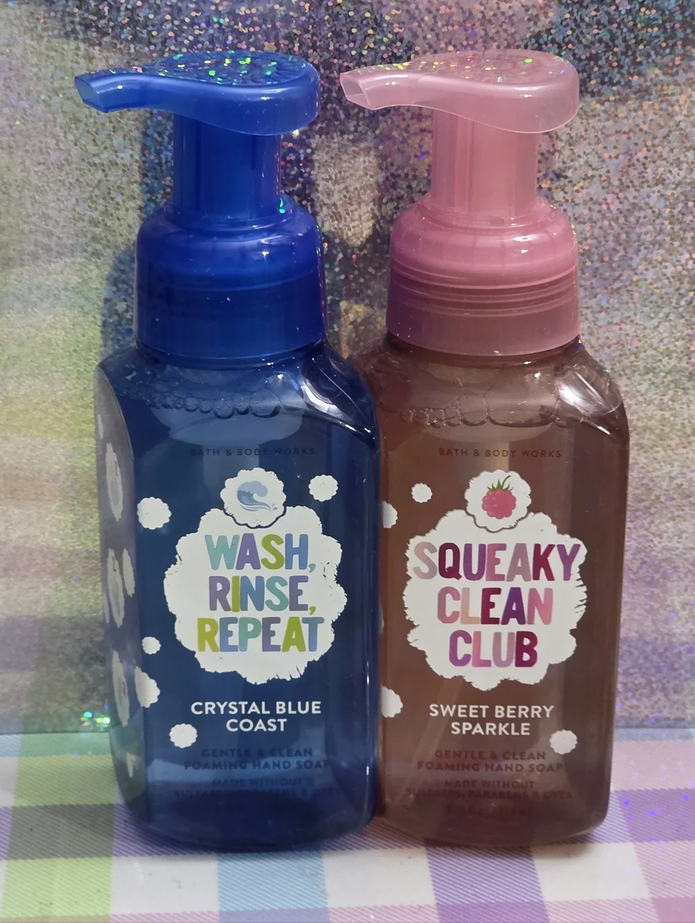 Bath Body Works Crystal Blue Coast & Sweet Berry Sparkle Hand Soap Set NEW RARE